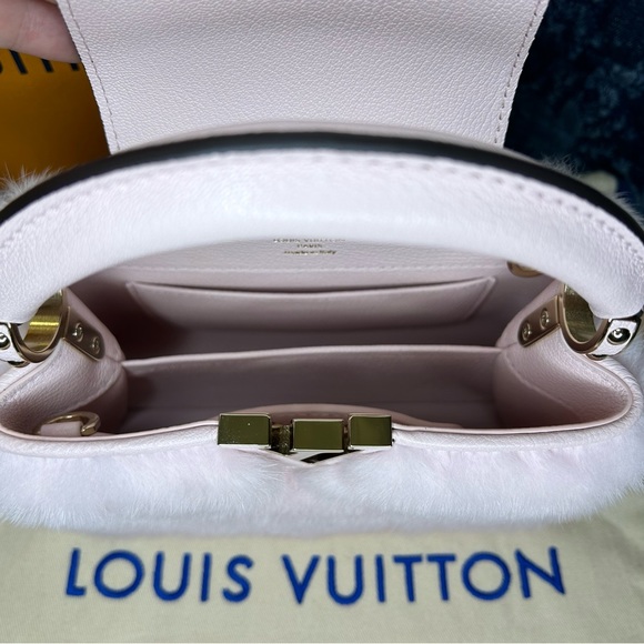 ❌SOLD!🔥NEW! Louis Vuitton•Mink Fur Capucines Mini with Crossbody Strap - Picture 10 of 13